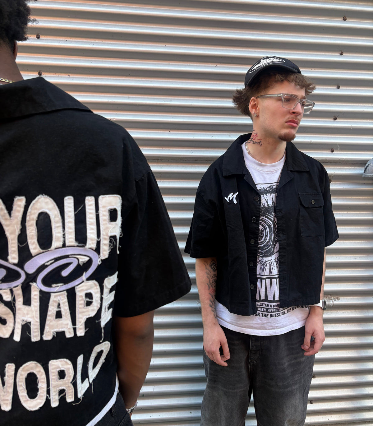 "Stay Locked In" Oversized Button Shirt