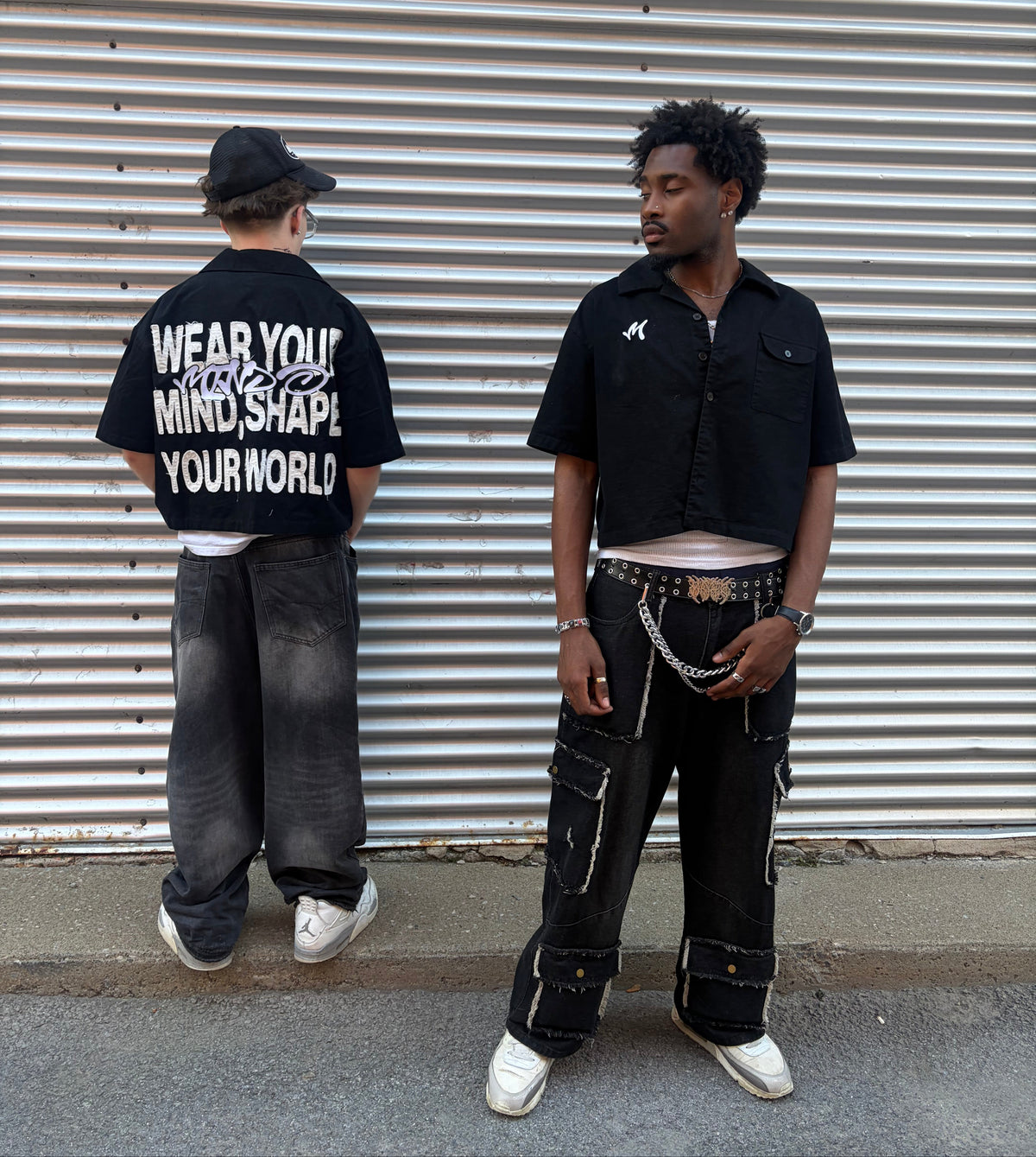 "Stay Locked In" Oversized Button Shirt