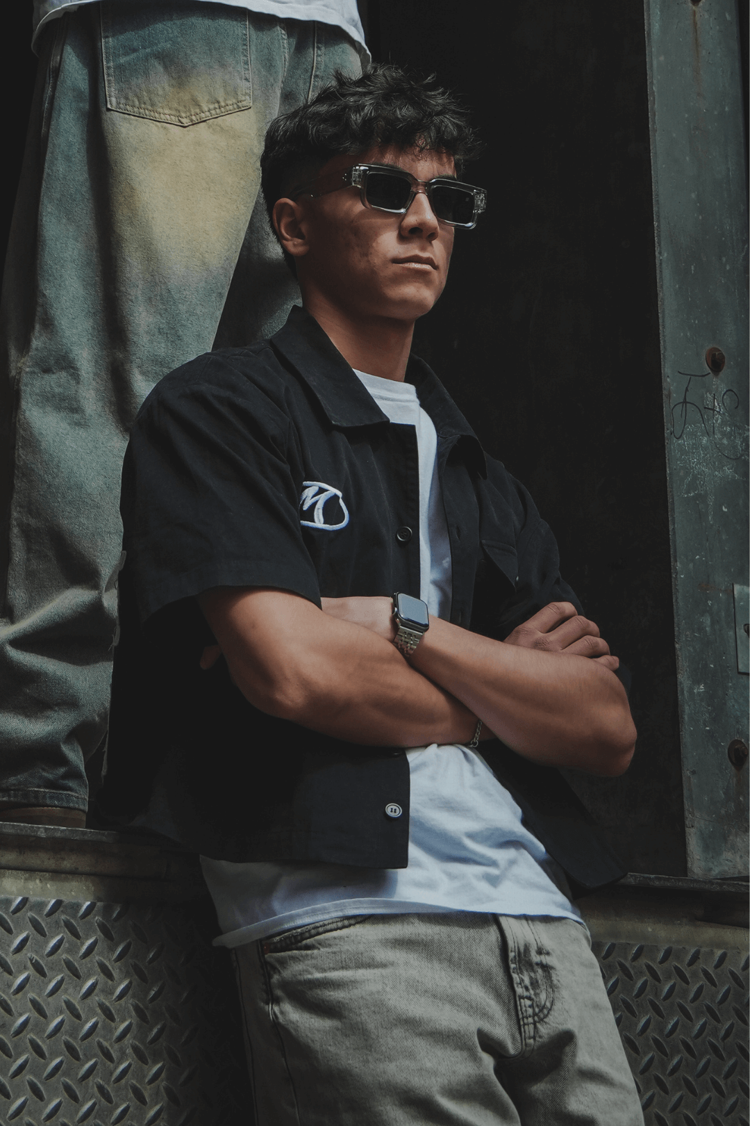 "Stay Locked In" Oversized Button Shirt