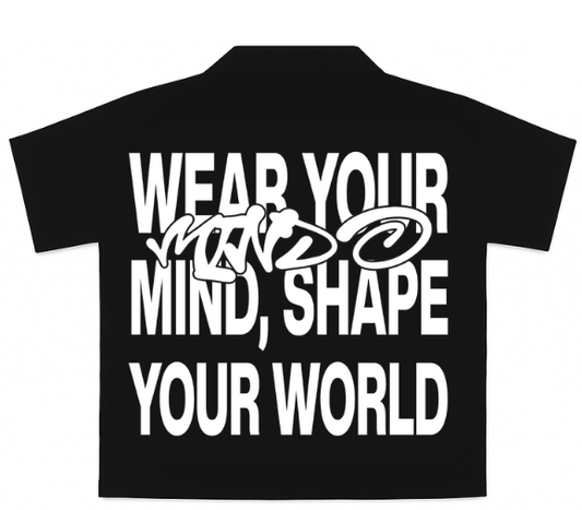 "Stay Locked In" Oversized Button Shirt