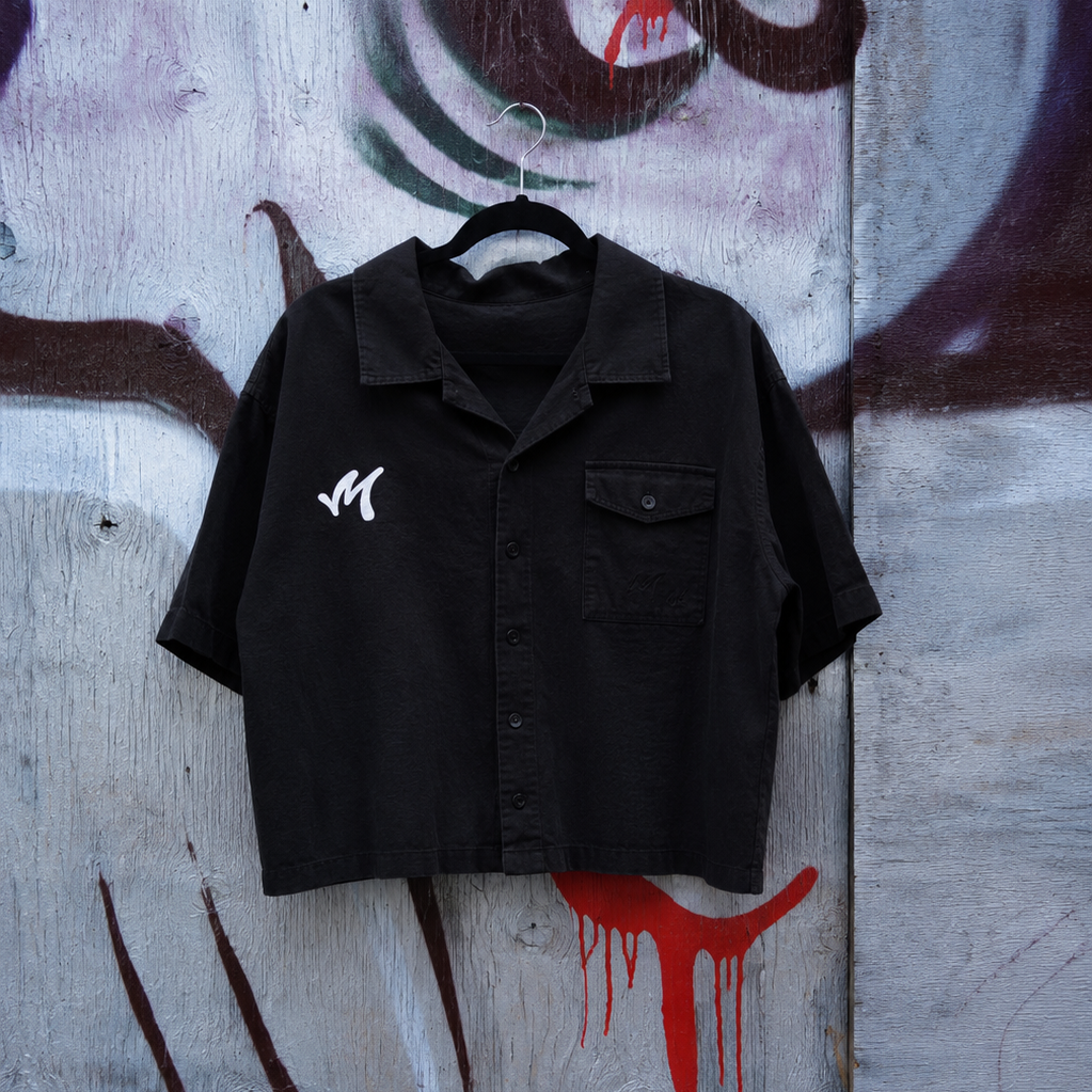 "Stay Locked In" Oversized Button Shirt