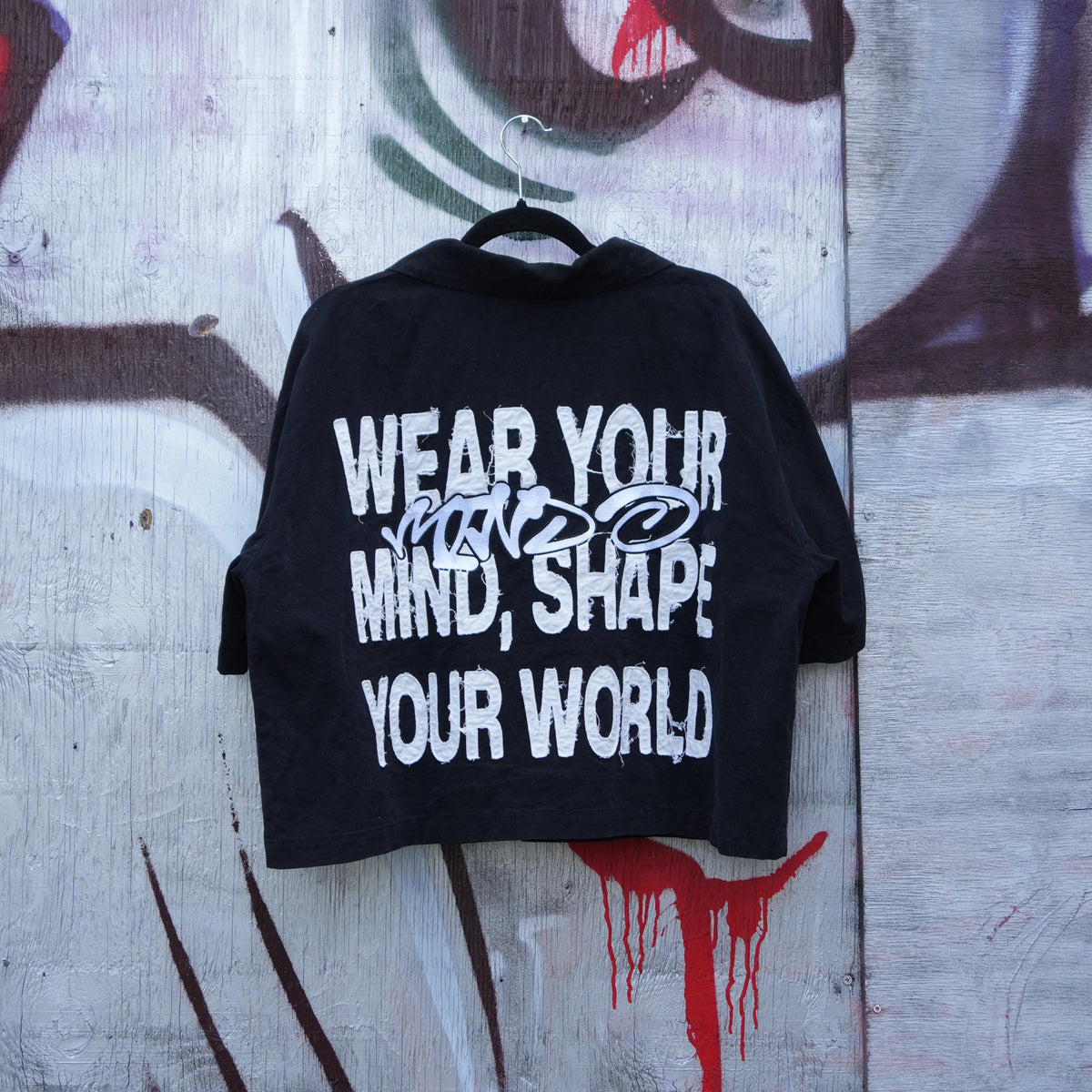 "Stay Locked In" Oversized Button Shirt