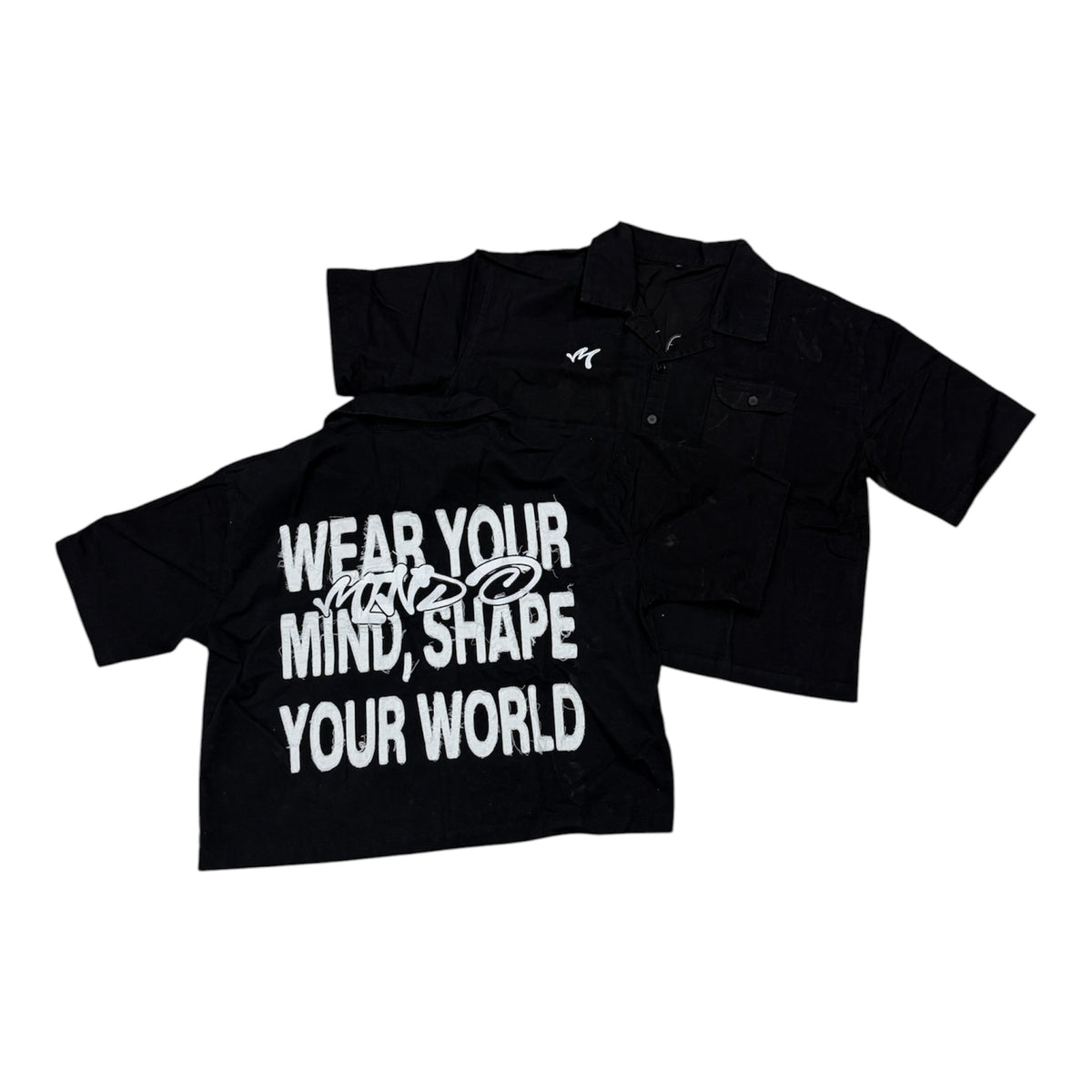 "Stay Locked In" Oversized Button Shirt