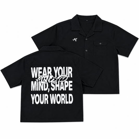 "Stay Locked In" Oversized Button Shirt